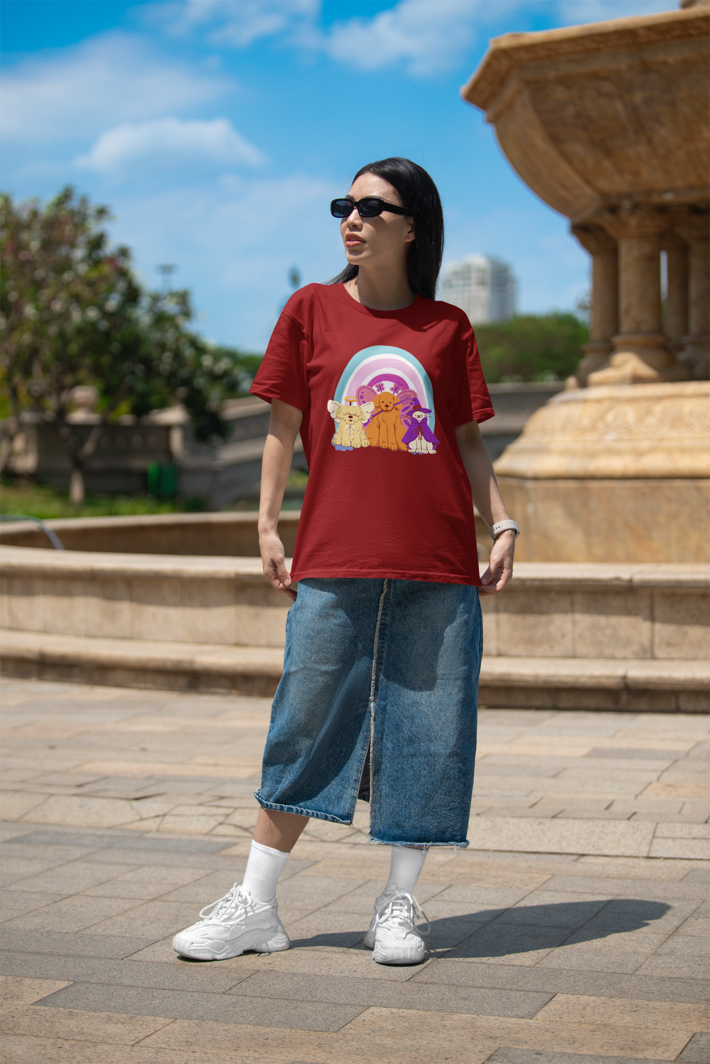 Woman's Oversized  Drop Shoulder Pet T Shirt (Heavyweight T shirts)
