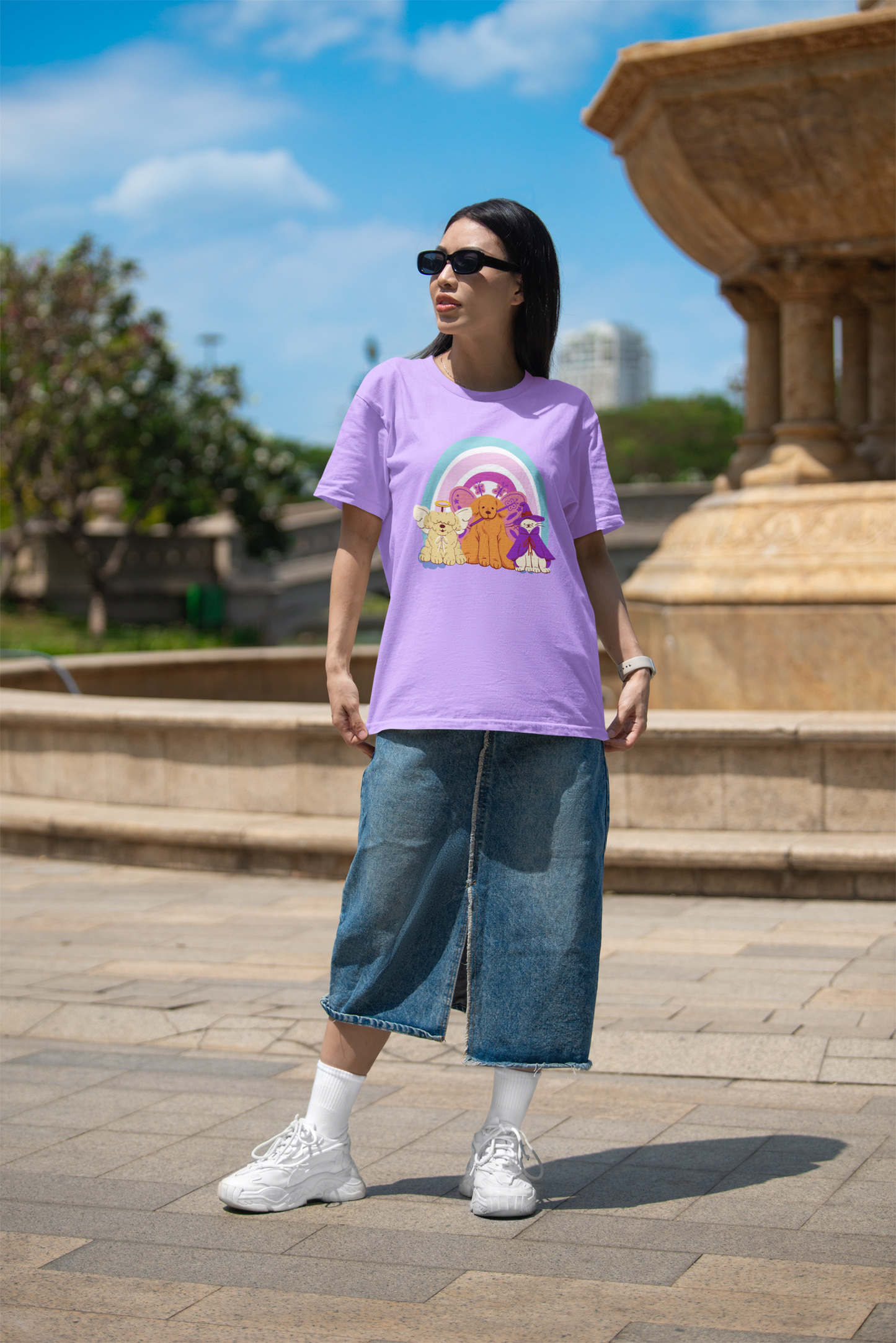 Woman's Oversized  Drop Shoulder Pet T Shirt (Heavyweight T shirts)