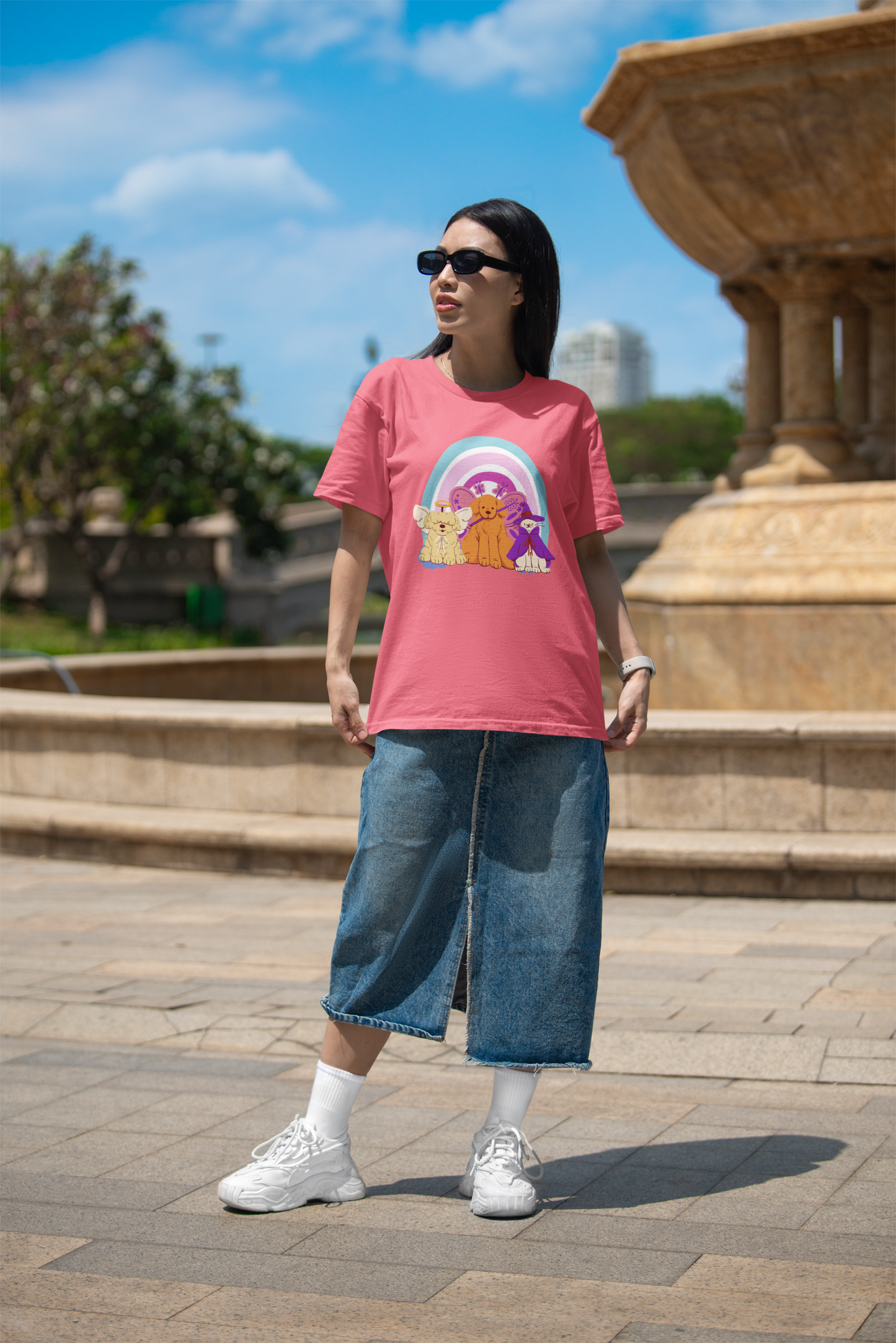 Woman's Oversized  Drop Shoulder Pet T Shirt (Heavyweight T shirts)
