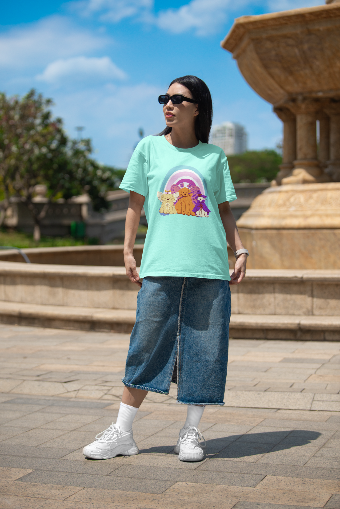 Woman's Oversized  Drop Shoulder Pet T Shirt (Heavyweight T shirts)