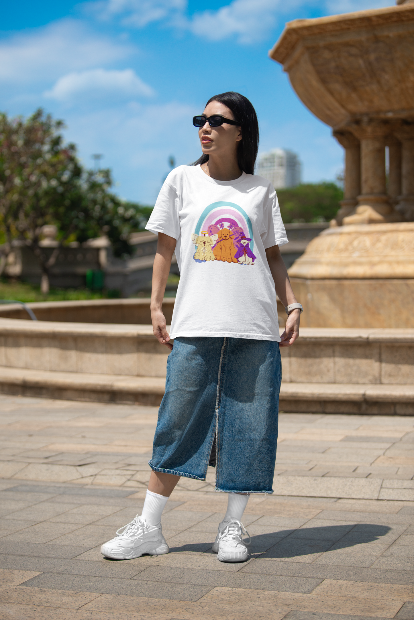 Woman's Oversized  Drop Shoulder Pet T Shirt (Heavyweight T shirts)