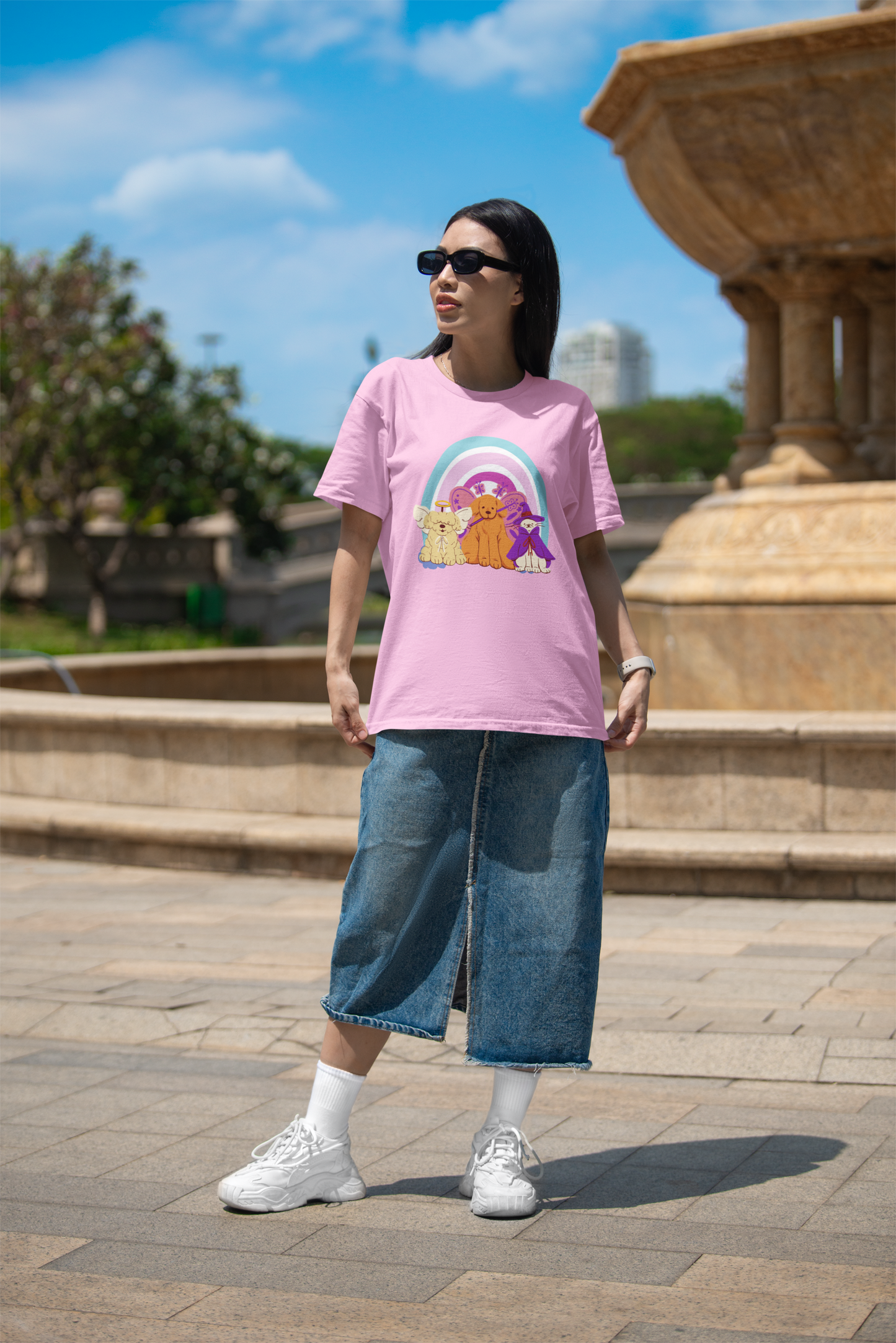 Woman's Oversized  Drop Shoulder Pet T Shirt (Heavyweight T shirts)