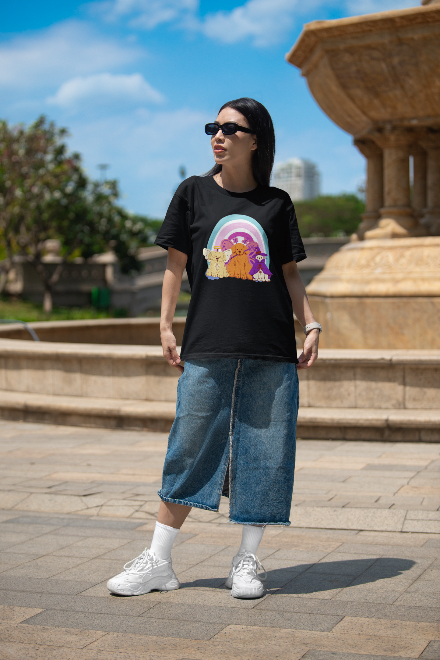 Woman's Oversized  Drop Shoulder Pet T Shirt (Heavyweight T shirts)