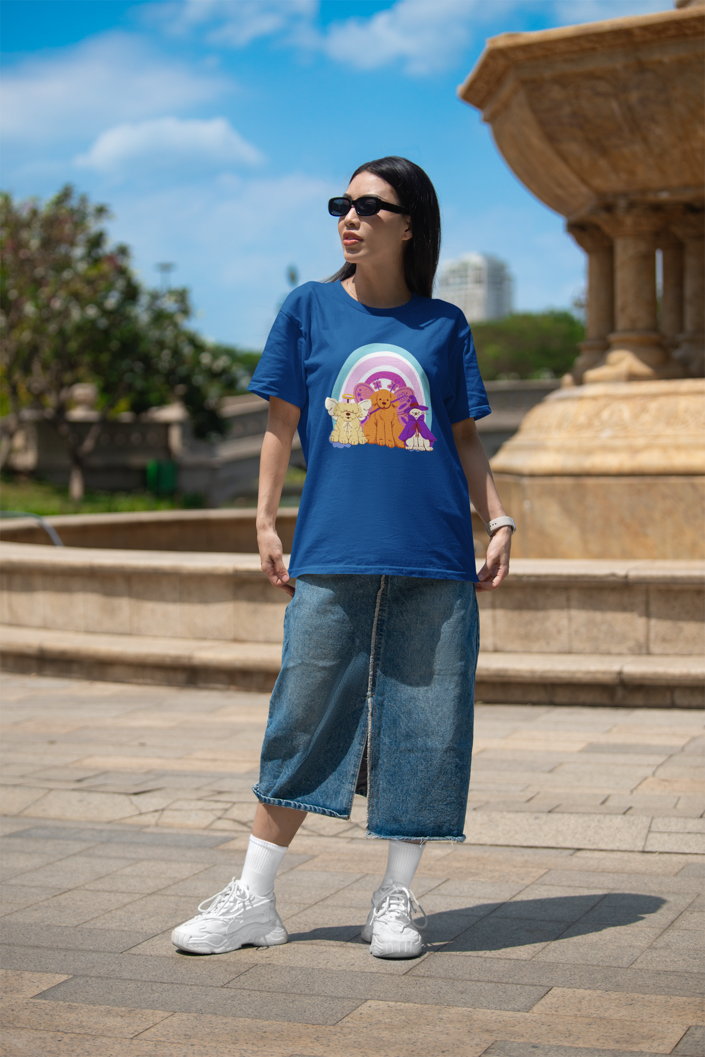 Woman's Oversized  Drop Shoulder Pet T Shirt (Heavyweight T shirts)